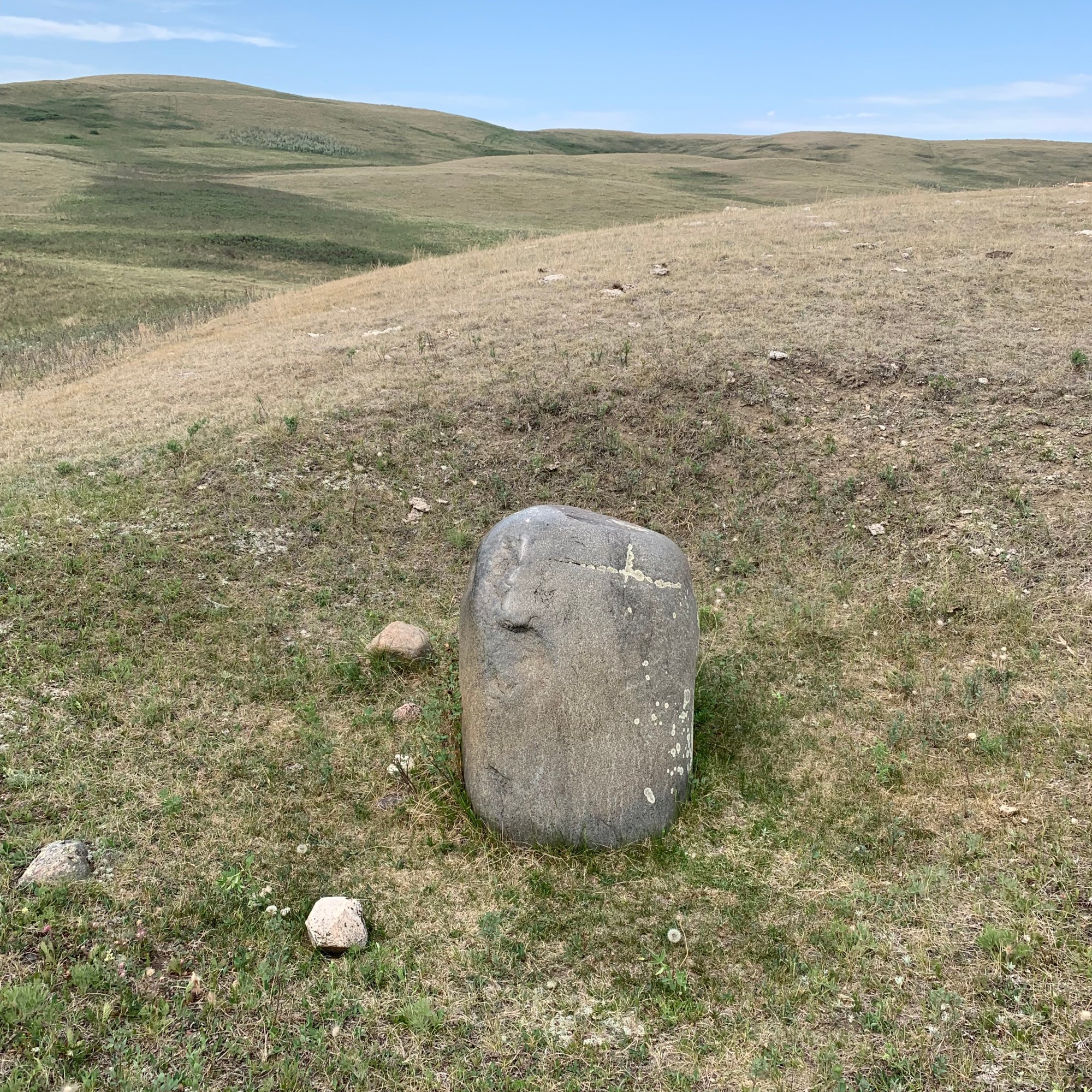 glacial erratic smoothed down by thousands of buffalo 